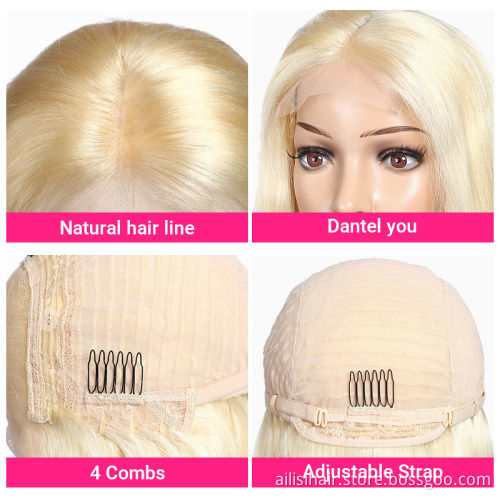 Wholesale Lace Closure Wigs Bob Blonde 613 100% Virgin Remy Human Hair Lace Front Wig With Closure